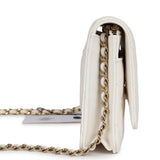 Chanel Wallet On Chain WOC White Caviar Light Gold Hardware