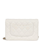 Chanel Wallet On Chain WOC White Caviar Light Gold Hardware