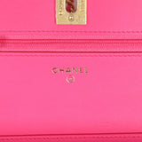 Chanel Wallet on Chain WOC Fuchsia Caviar Antique Gold Hardware