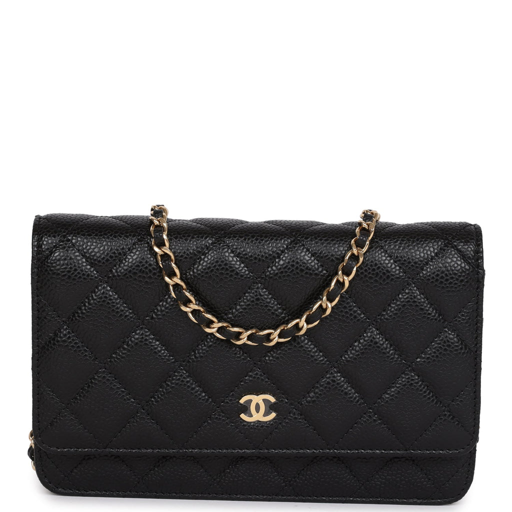Chanel Wallet On Chain WOC Black Caviar Gold Hardware