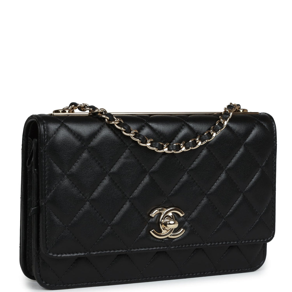 Chanel Trendy CC Wallet On Chain WOC Black Lambskin Gold Hardware