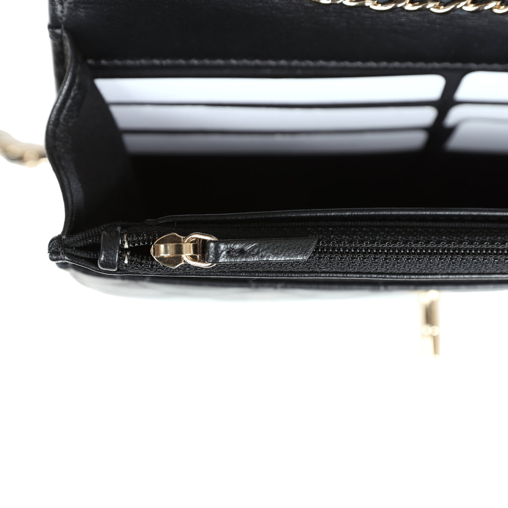 Chanel Trendy CC Wallet On Chain WOC Black Lambskin Gold Hardware