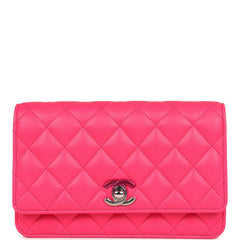 Chanel Wallet on Chain WOC Hot Pink Lambskin Ombre Mixed Metal Hardware