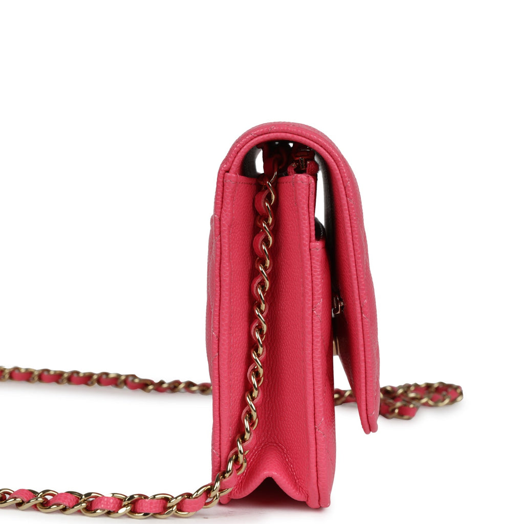 Chanel Wallet on Chain WOC Hot Pink Caviar Gold Metal Hardware