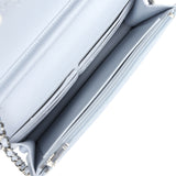 Chanel Wallet On Chain WOC Light Grey Shiny Caviar Silver Hardware