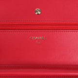 Chanel Wallet on Chain WOC Light Red Lambskin Light Gold Hardware