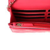 Chanel Wallet on Chain WOC Light Red Lambskin Light Gold Hardware