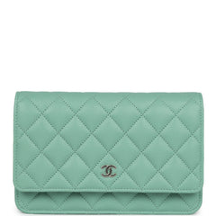 Chanel Wallet On Chain WOC Light Green Caviar Light Gold Hardware