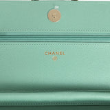 Chanel Wallet On Chain WOC Light Green Caviar Light Gold Hardware