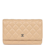 Chanel Wallet On Chain WOC Beige Caviar Silver Hardware