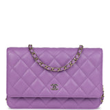 Chanel Wallet On Chain WOC Purple Caviar Light Gold Hardware