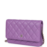 Chanel Wallet On Chain WOC Purple Caviar Light Gold Hardware