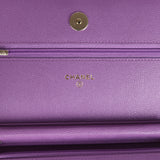 Chanel Wallet On Chain WOC Purple Caviar Light Gold Hardware