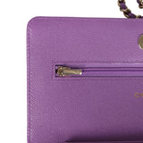 Chanel Wallet On Chain WOC Purple Caviar Light Gold Hardware