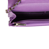 Chanel Wallet On Chain WOC Purple Caviar Light Gold Hardware