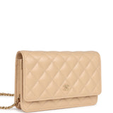 Chanel Wallet On Chain WOC Light Beige Caviar Gold Hardware