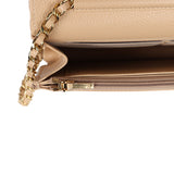 Chanel Wallet On Chain WOC Light Beige Caviar Gold Hardware