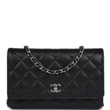 Chanel Wallet On Chain WOC Black Caviar Silver Hardware