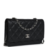 Chanel Wallet On Chain WOC Black Caviar Silver Hardware