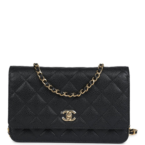 Chanel Wallet On Chain WOC Black Caviar Gold Hardware