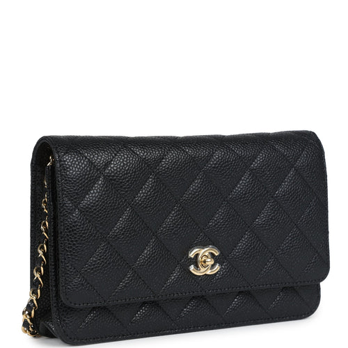 Chanel Wallet On Chain WOC Black Caviar Gold Hardware