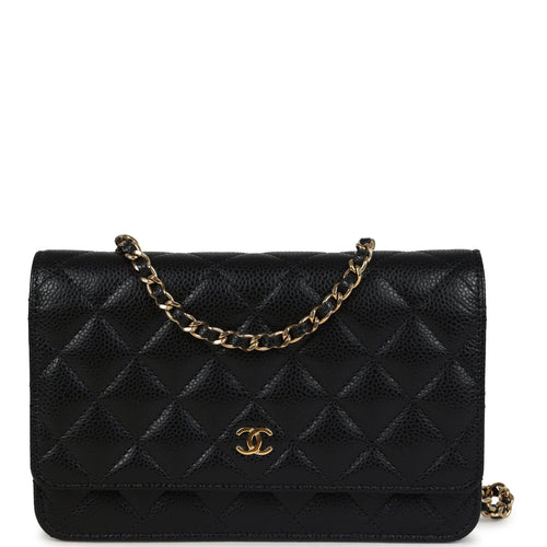 Chanel Wallet On Chain WOC Black Caviar Gold Hardware