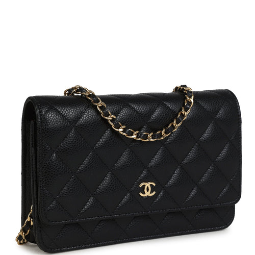 Chanel Wallet On Chain WOC Black Caviar Gold Hardware