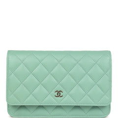 Chanel Wallet On Chain WOC Light Green Caviar Light Gold Hardware