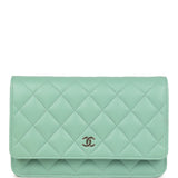 Chanel Wallet On Chain WOC Light Green Caviar Light Gold Hardware
