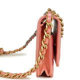 Chanel 19 Wallet On Chain WOC Pink Iridescent Shiny Lambskin Mixed Metal Hardware - Thumbnail View 3