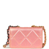 Chanel 19 Wallet On Chain WOC Pink Iridescent Shiny Lambskin Mixed Metal Hardware - Thumbnail View 4