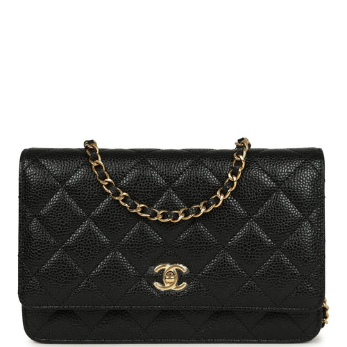 Chanel Wallet On Chain WOC Black Caviar Gold Hardware