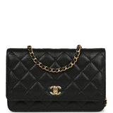 Chanel Wallet On Chain WOC Black Caviar Gold Hardware