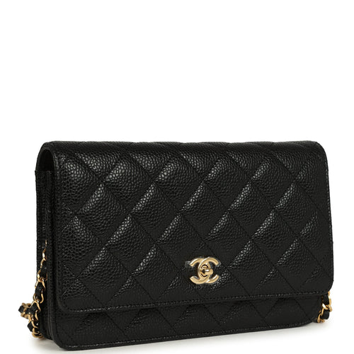 Chanel Wallet On Chain WOC Black Caviar Gold Hardware