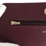 Chanel Wallet On Chain WOC Dark Burgundy Shiny Caviar Light Gold Hardware