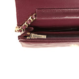 Chanel Wallet On Chain WOC Dark Burgundy Shiny Caviar Light Gold Hardware