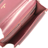 Chanel Wallet On Chain WOC Dark Burgundy Shiny Caviar Light Gold Hardware