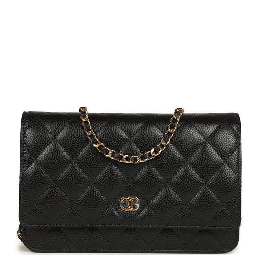 Chanel Wallet On Chain WOC Black Caviar Gold Hardware