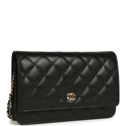 Chanel Wallet On Chain WOC Black Caviar Gold Hardware
