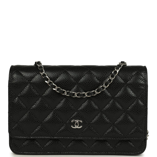 Chanel Wallet On Chain WOC Black Caviar Silver Hardware