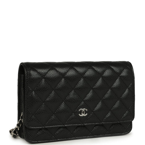 Chanel Wallet On Chain WOC Black Caviar Silver Hardware