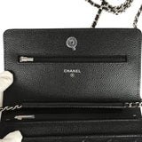 Chanel Wallet On Chain WOC Black Caviar Silver Hardware - Thumbnail View 8
