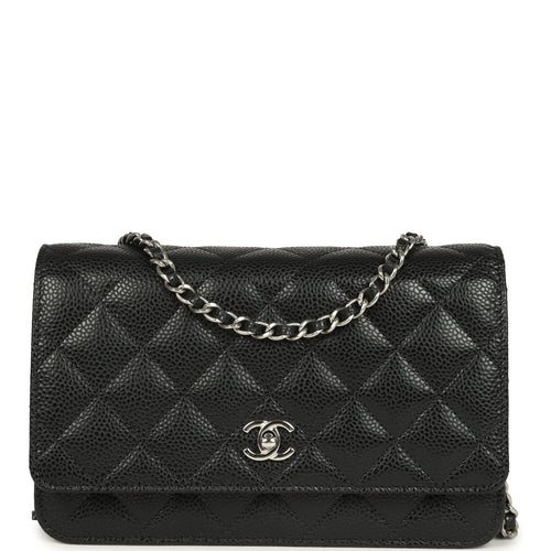 Chanel Wallet On Chain WOC Black Caviar Silver Hardware
