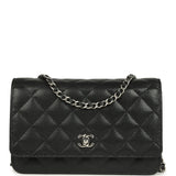 Chanel Wallet On Chain WOC Black Caviar Silver Hardware
