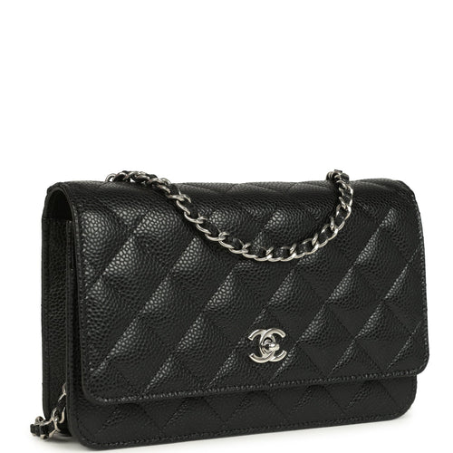 Chanel Wallet On Chain WOC Black Caviar Silver Hardware