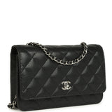 Chanel Wallet On Chain WOC Black Caviar Silver Hardware