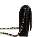 Chanel Wallet On Chain WOC Black Lambskin Light Gold Hardware