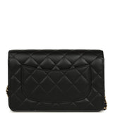 Chanel Wallet On Chain WOC Black Lambskin Light Gold Hardware