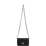 Chanel Wallet On Chain WOC Black Lambskin Light Gold Hardware