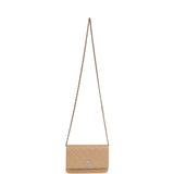 Chanel Wallet On Chain WOC Beige Shiny Caviar Light Gold Hardware